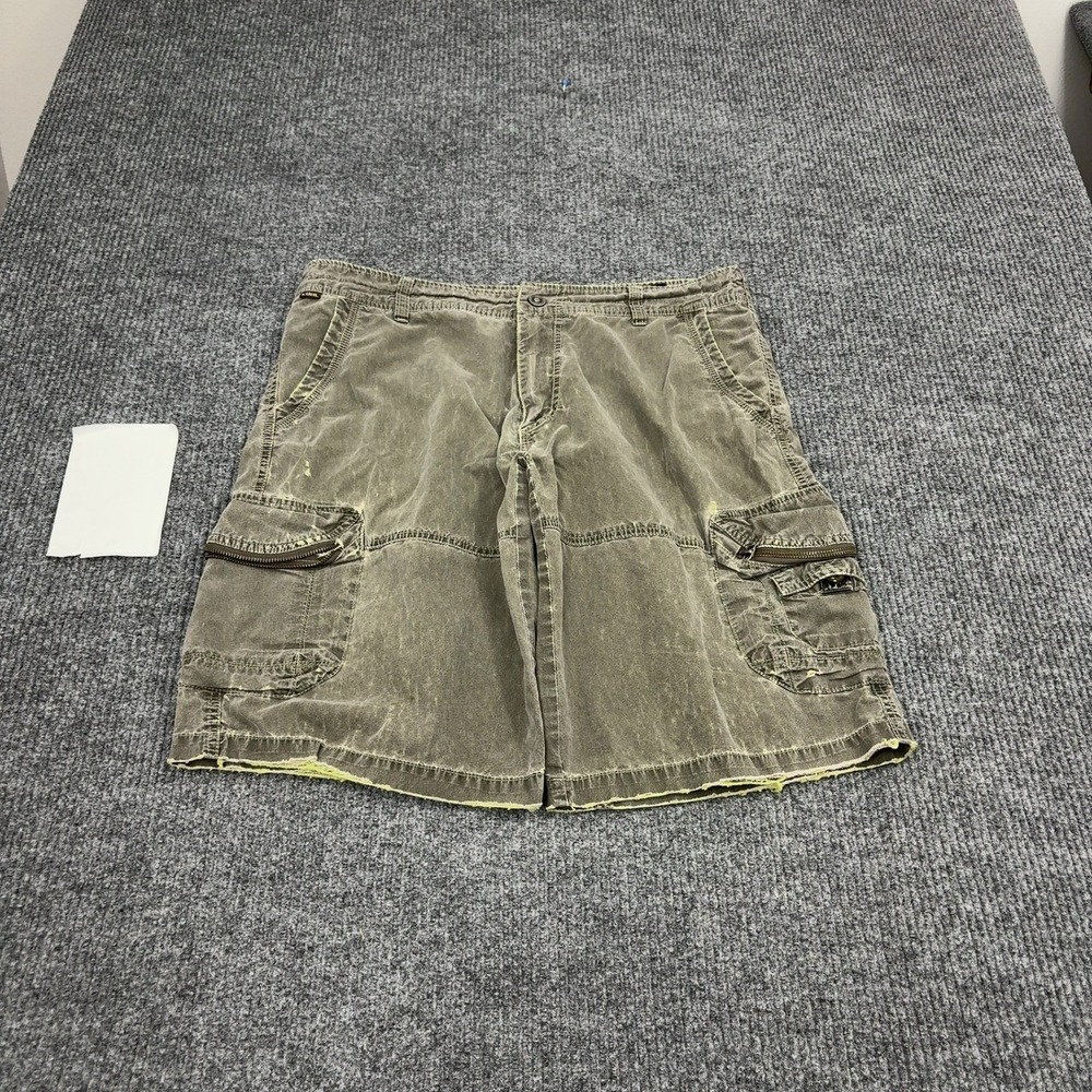 Kuhl Cargo Shorts Mens 36 Green Cotton Nylon Vintage Patina Dye Gorpcore Utility